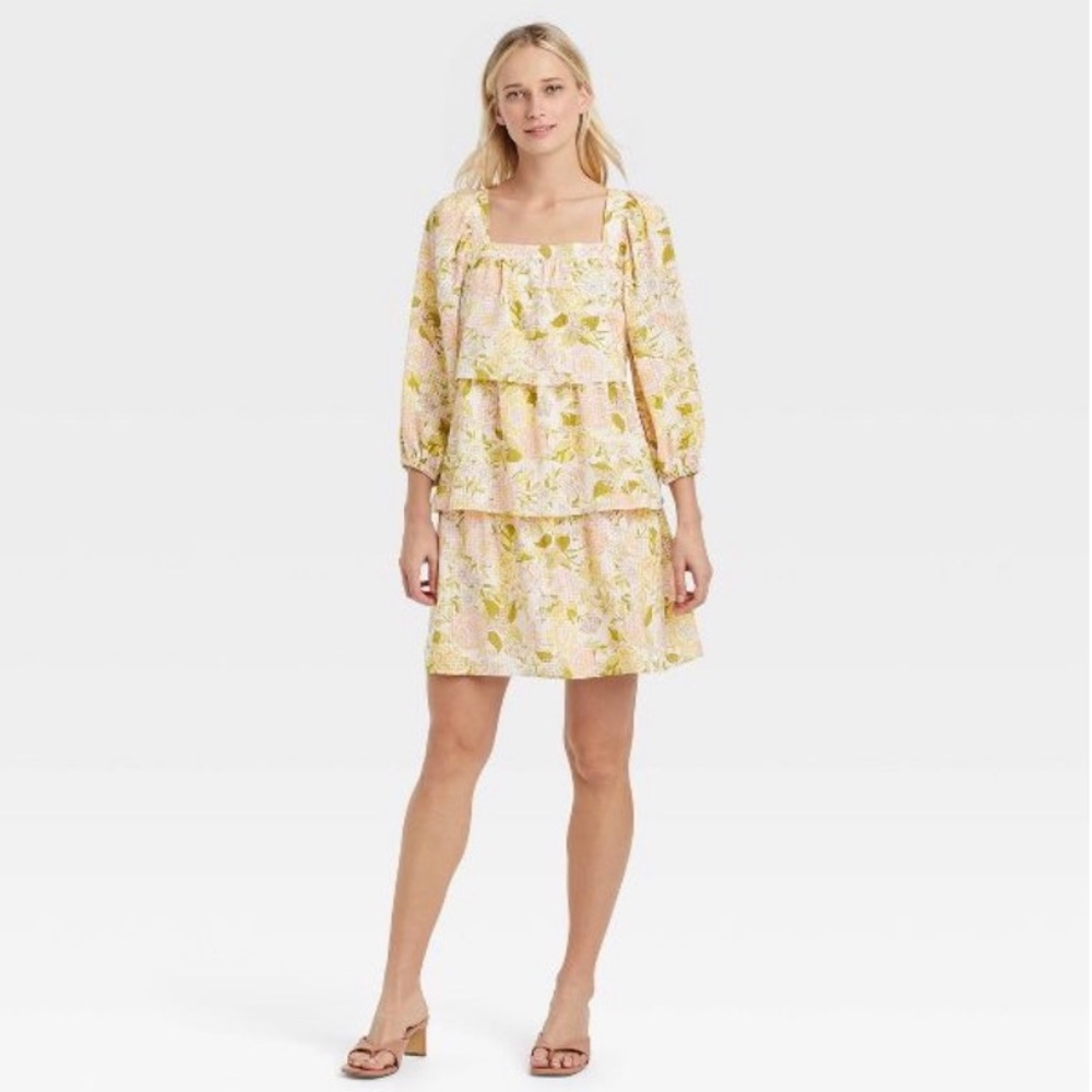Tiered Square Neck Dress